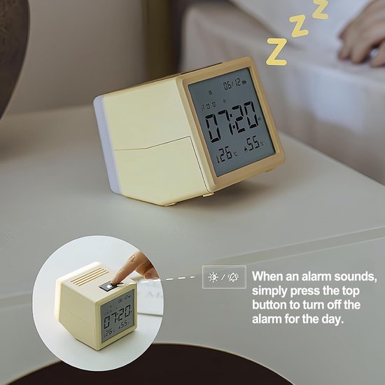 Kinderwekker - Digitale Klok - Ochtendroutine Ondersteuning - Kindvriendelijk Ontwerp - 10 cm - Wit — afbeelding 5