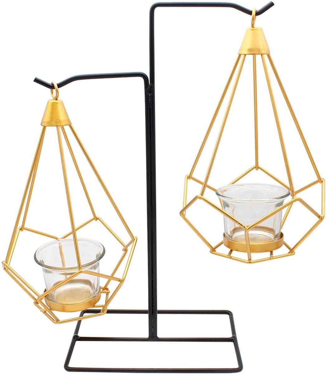 Multifunctionele decoratieve kandelaar in Scandinavische stijl voor sfeervolle dineren met glazen accenten