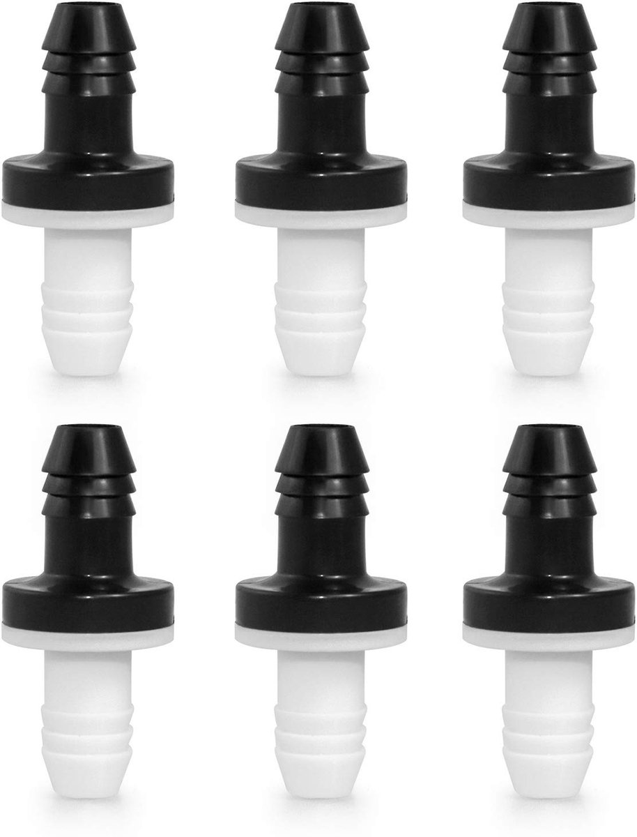 Cosensi- Terugslagklep 10mm - 6 stuks - Hoogwaardige ABS - Duurzaam - Temperatuurbestendig 25°C tot 60°C - Siliconen rubber membraan