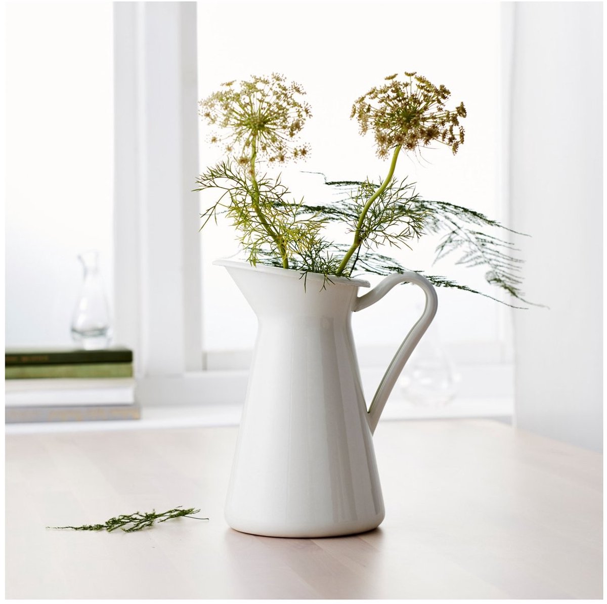 Cosensi- Vaas Vintage Shabby Chic - Emaille Kruik - Metalen Bruiloft Decor - Hoogte 19 cm - Diameter 9 cm - Sterk en duurzaam - Bloemenvaas