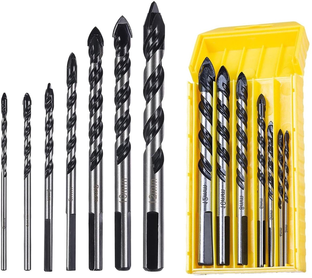 Cosensi - Tegelboor Set - 7-delige Set voor Tegels en Glas - Perfect voor Hardere Materialen - Inclusief Diverse Maten - Geschikt voor Wand en Vloe...
