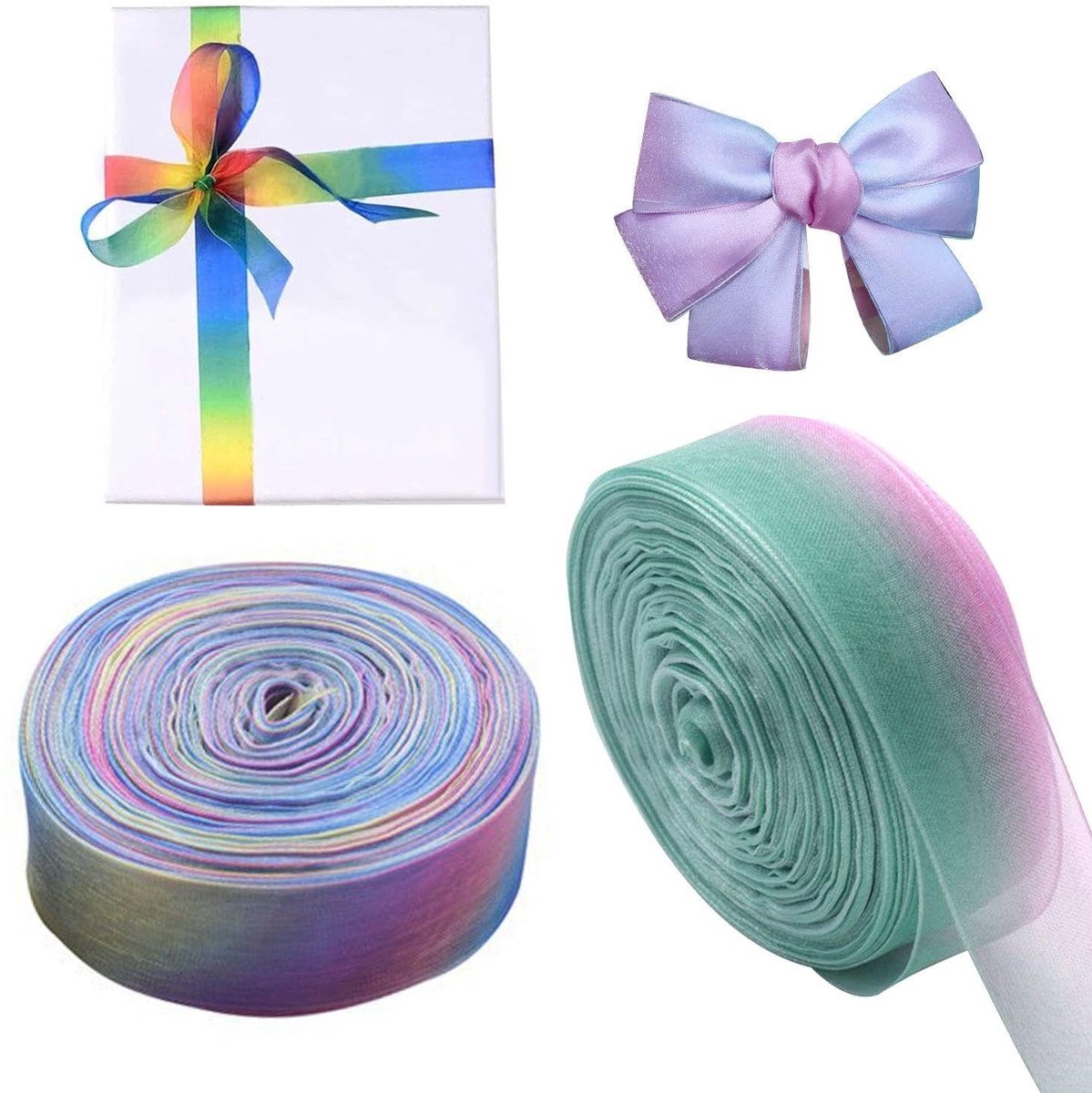 Cosensi- Linten 2 Rollen - Decoratieve Banden - Multifunctionele Band - Knutselbanden - 45 m Lang - Polyester Materiaal - Decoratielint