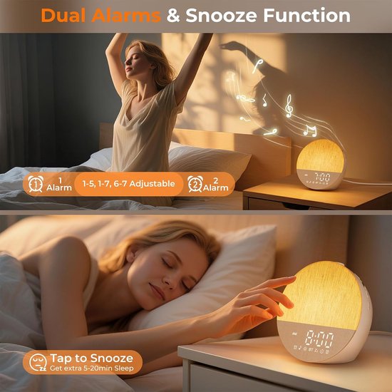 Wake-up Light met Zonsopgangssimulatie en Geluiden — afbeelding 2
