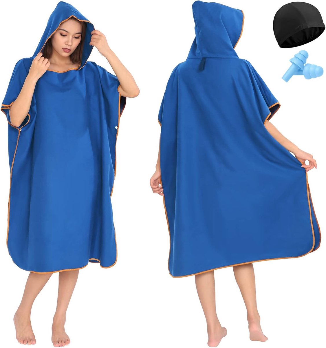 Microvezel Poncho Handdoek met Capuchon voor Strand en Zwemmen