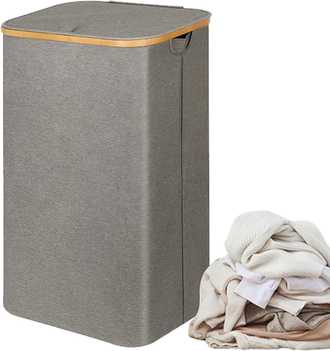 Wasmand met Zak Kledingmand Opberger Was Sorteren Opvouwbaar Waterdicht 73x405x335 cm Grijs