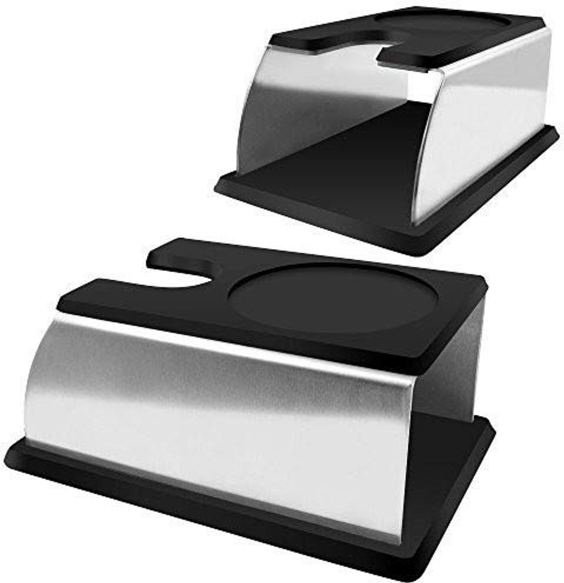 Dailygoods - Dailygoody - Koffie Tampmat Houder - Roestvrij Staal - Antislip Design - Zwart - Koffie Accessoires - Handmatig Gereedschap - Voor Thuisgebruik