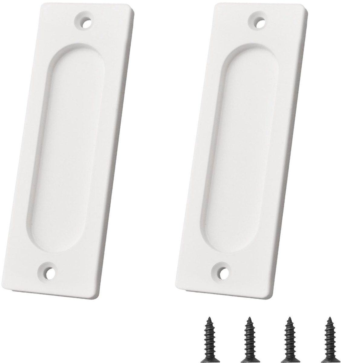 Dailygoods - Dailygoody - Rechthoekige Inbouw Schuifdeur Trekken - Aluminium Vinger Trekt - Wit - Kastdeur Handgrepen - Voor Schuifdeuren - 10CM