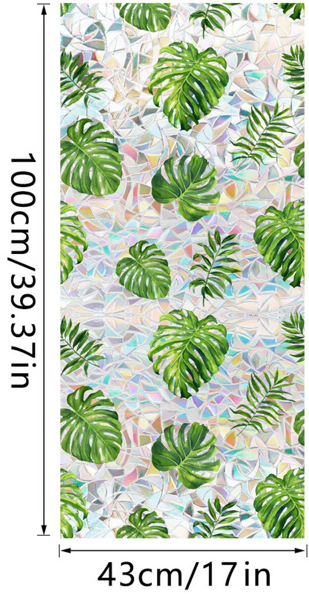 3D Regenboog Raamfolie- Anti-Inkijk - Isolerend & Zonwerend - 43x100cm – Statisch - Prisma Bejuweled EffectXCBL014