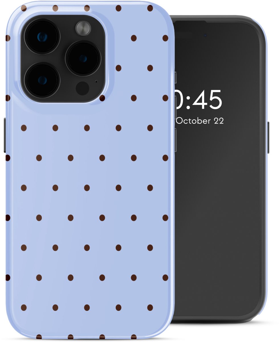 Selencia Hoesje - Geschikt voor Apple iPhone 15 Pro - Backcover - Happy Dots Digital Sky
