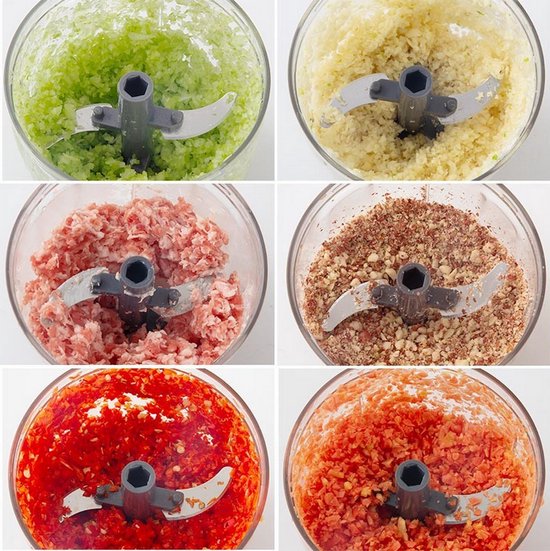 Handmatige voedselhakker-Groentesnijder -Handmatige draadgroentehakker Uiensnijder voor Groenten + vervangbare mesjes Fruit- 900 ml inhoud van Ruijingsky — afbeelding 3