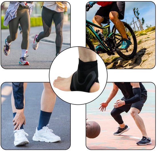 2 Stuks Enkelsupport Bandage, Elastische Enkelsupport voor Sport, Ademend en Stevig voor Stabiliteit (Zwart, L (EU: 40-42)) — afbeelding 5
