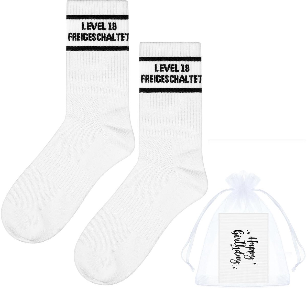 Dailygoods - Grappige Sokken Set voor 18e Verjaardag met Verjaardagskaart