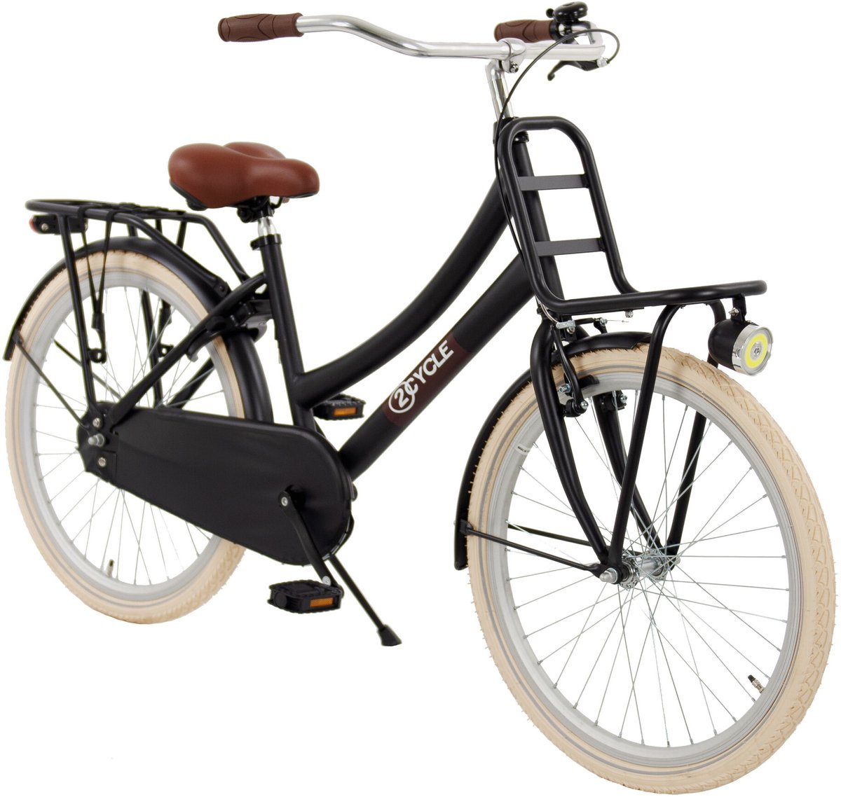 2Cycle Premium Transportfiets kinderfiets 24 inch (8 tot 10 jaar) voor Meisjes Zwart