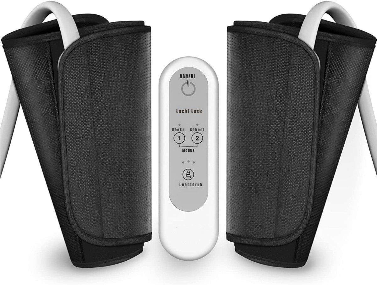 TIM® Professioneel Beenmassage Apparaat - Apparaat Bloedsomloop - Massage - Vermoeide Benen - Shiatsu - Luchtcompressie - Bloedsomloop - Zwart- 30cm x 24cm x 8cm