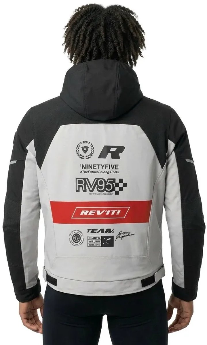 REV’IT! Haste H2O Zwart Rood Motorjas - Maat XL - Jas – foto 5