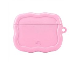 xoxo Wildhearts hoesje geschikt voor AirPods Pro 2 - Bubble Blush - Ook als telefoonhoesje verkrijgbaar - Schokbestendige wavy case - Koptelefoonhoesje - Beschermhoes met golvend design - Roze
