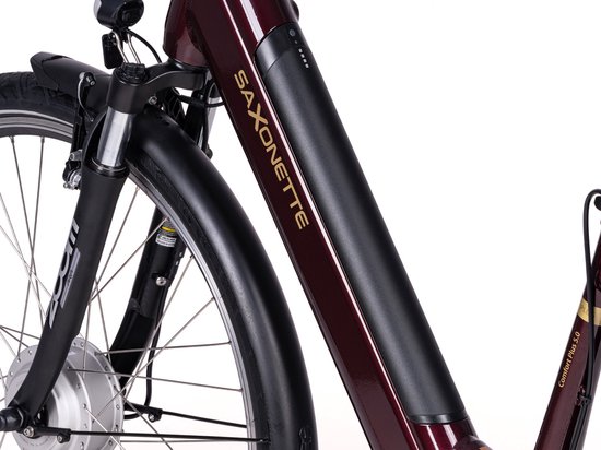 Saxonette Comfort Plus 5.0 dames ebike Nexus 7 13Ah wijnrood van Saxonette — afbeelding 3