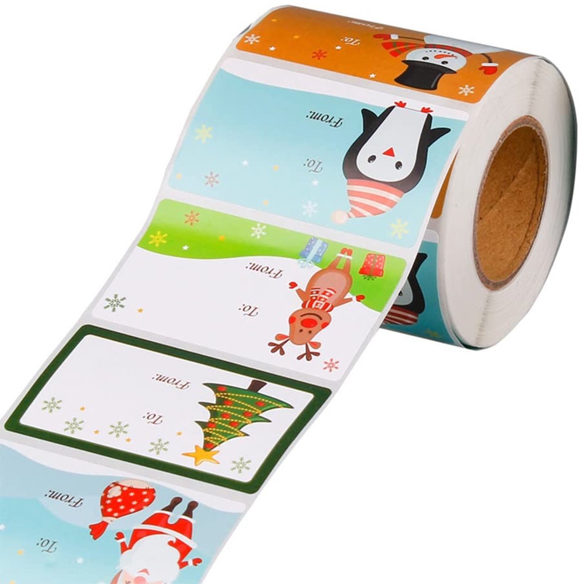 Dailygoods - 500 Stuks Zelfklevende Kerst Tags voor Cadeaus