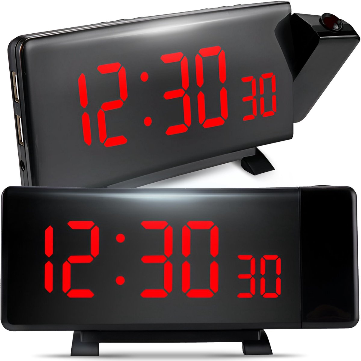 Dailygoods - Digitale Projectiewekker met Dubbele Alarmfunctie en USB-oplader