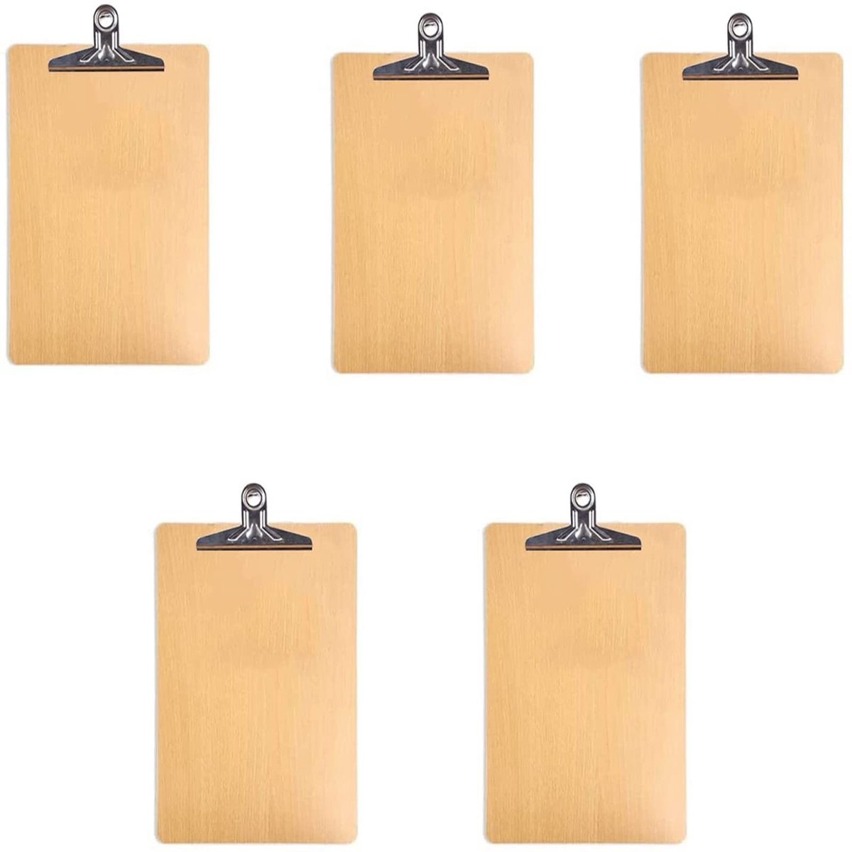 Dailygoods - Set van 5 Duurzame Houten Klemborden met Veerclip