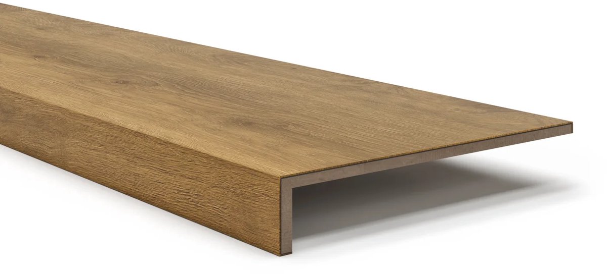 Maestro Opentrapprofiel PVC Pecan Oak – 1500x56x10 mm | Traprenovatie