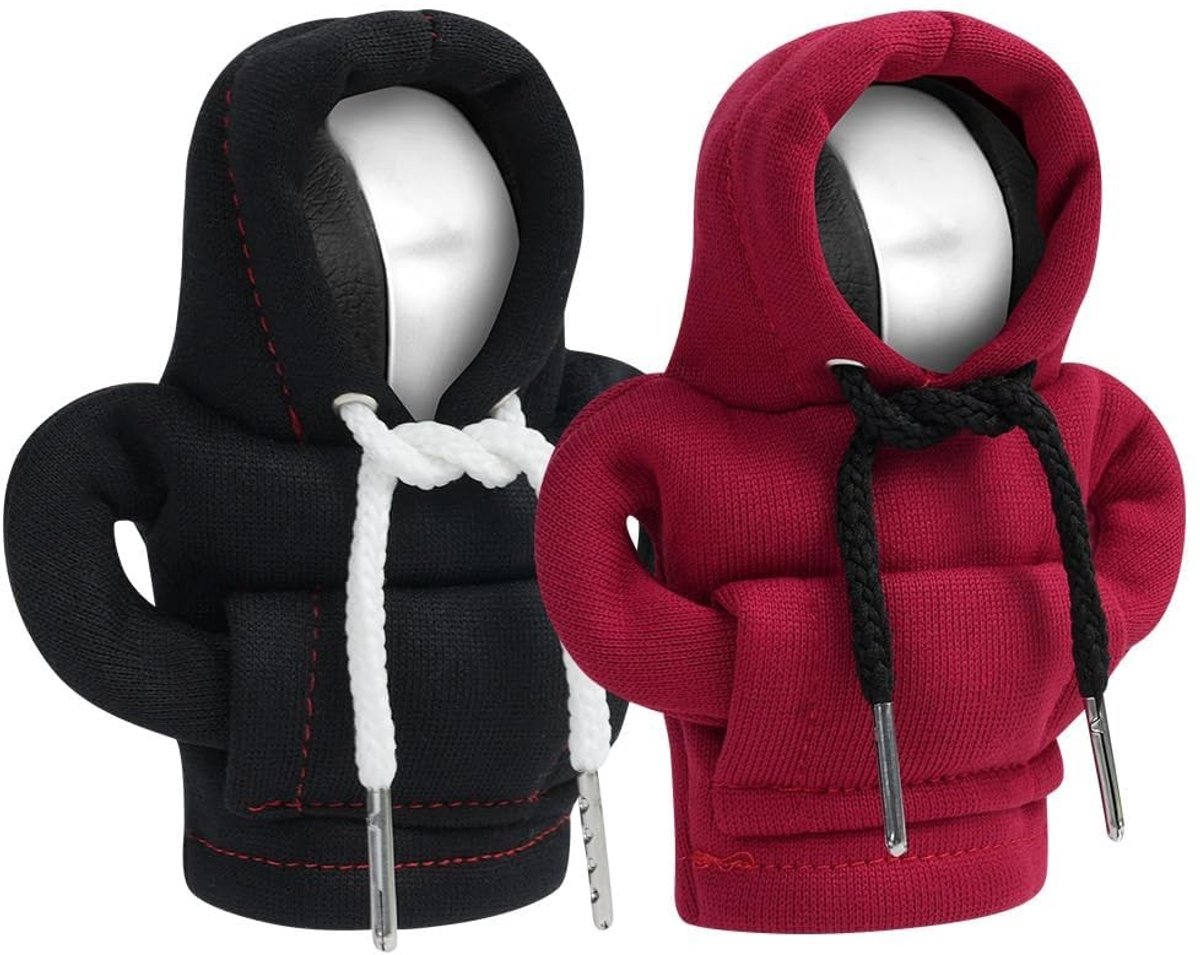 Dailygoods - Dailygoody - Gear Stick Hoodie - Auto Gear Shift Knop Cover - Creatieve Gearstick Lever Hoodie - 3 Stuks - Universele Gear Shifter Knoppen - Katoen - ..
