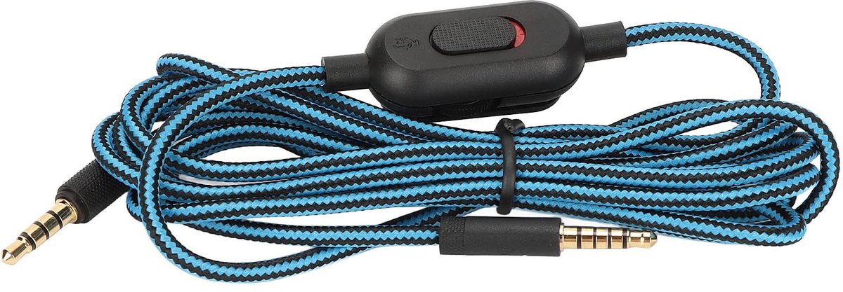 Dailygoods - Dailygoody - Oortelefoongeluidskabel - Universeel Oortelefoonsnoer - Met Volumeregeling - Blauw - Geschikt voor G Pro G Pro X G433 G233 - 200 cm