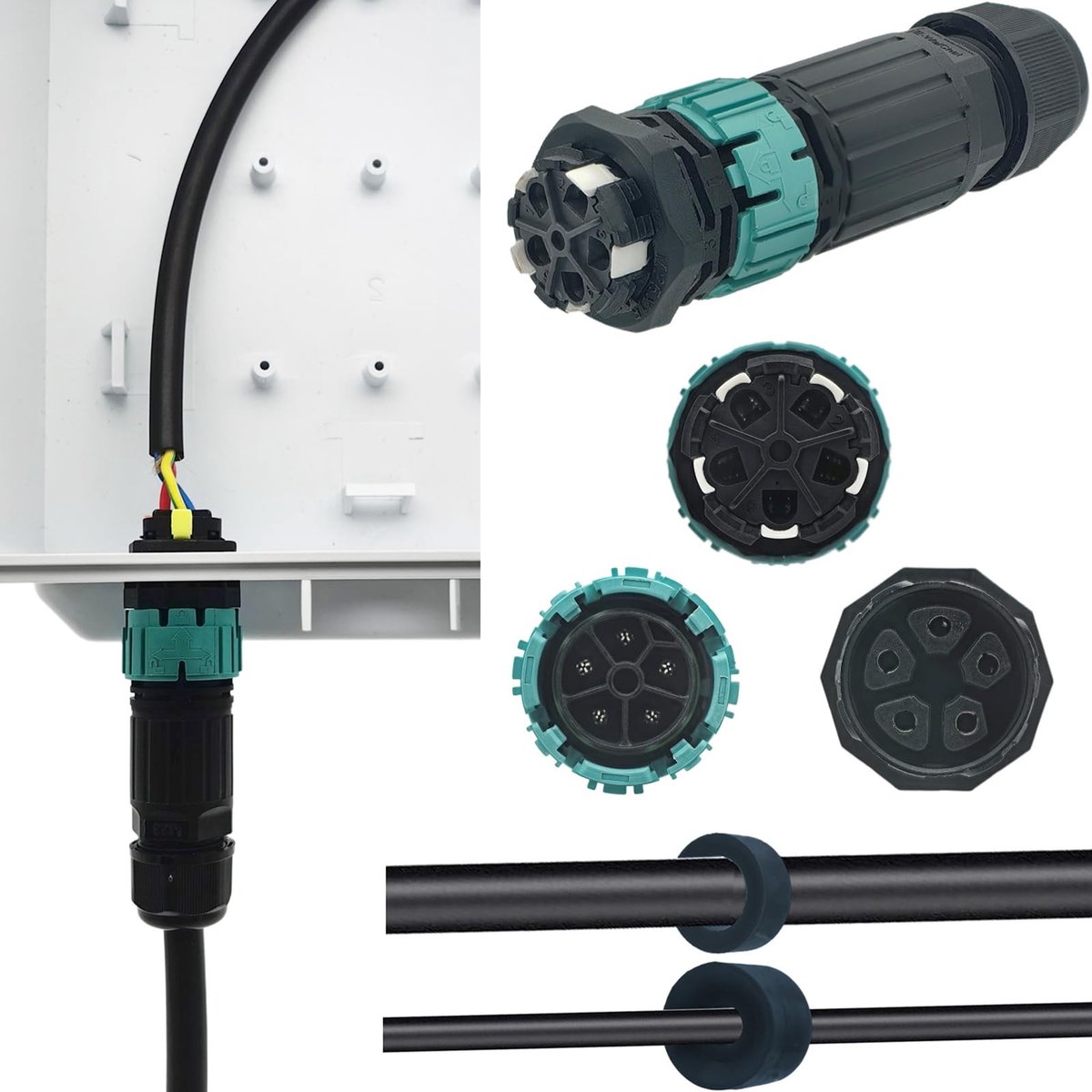 Dailygoods - Dailygoody - Outdoor kabelverbinder - Waterdicht - Duurzaam materiaal - 5-polig - Eenvoudige installatie - Geschikt voor kabeldiameter Ø 9-14 mm