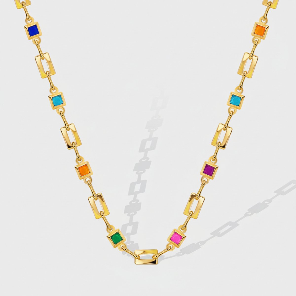 Ketting met Kleurrijke Zirkonia's – Speels & Sprankelend | Twinolo