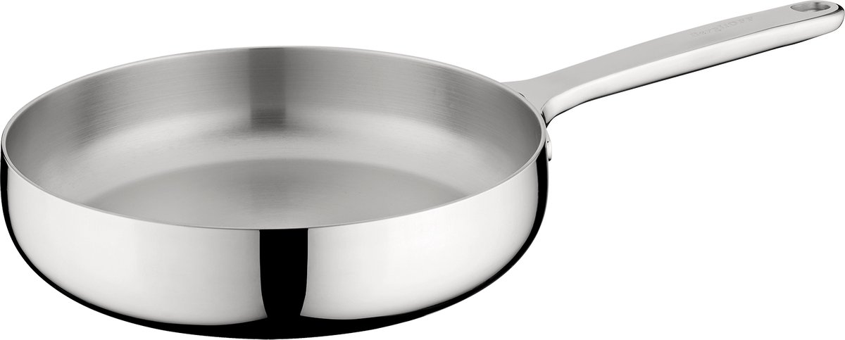 BergHOFF Home Koekenpan Ø 24 cm – RVS Braadpan – PFAS-Vrije Bakpan – Geschikt voor Inductie, Gas, Elektrisch en Keramisch – Ovenbestendige tot 250 °C en Vaatwasserbestendige Pan – Stellar Steel