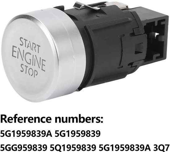 Dailygoods - Cosensi - Cosensi - Dailygoody - Startknop - Engine Start Stop Switch - Duurzaam en betrouwbaar - Grijs - Geschikt voor Golf 7 MK7 E-Golf T-Roc - 5G1959839 5Q1959839 van Dailygoods — afbeelding 2