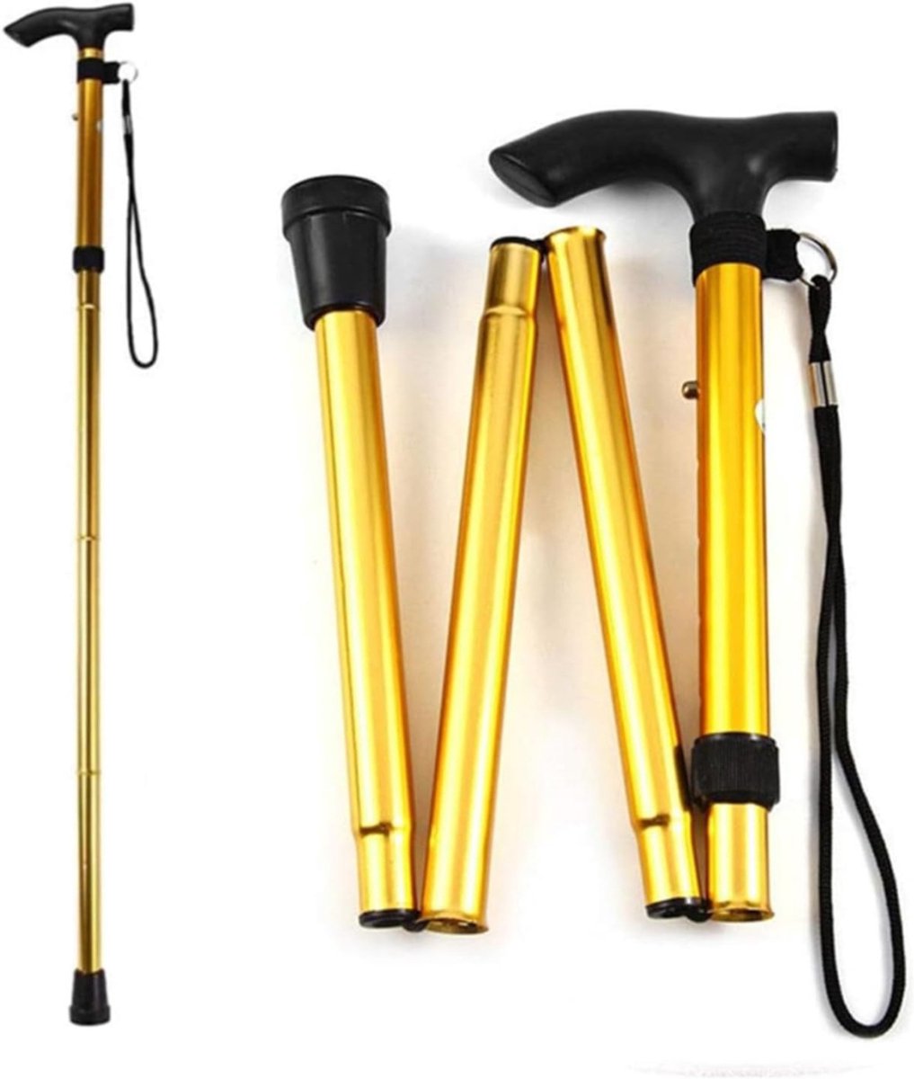 NBAP® Wandelstok Opvouwbaar - Wandelstokken Dames en Heren - Goud
