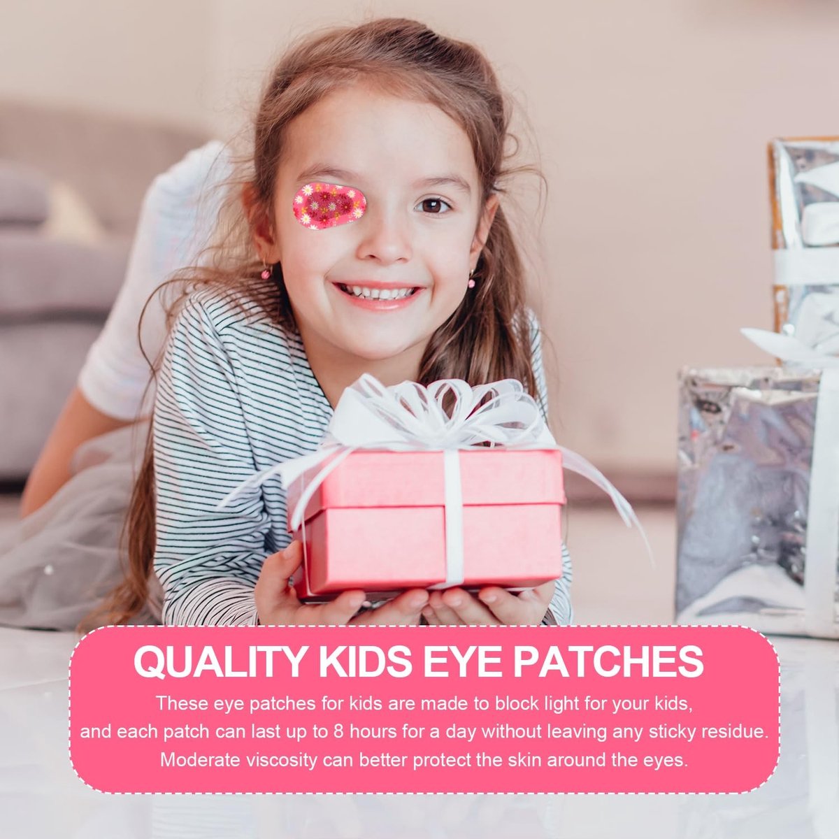 Dailygoods - 60 Stuks Ooglapjes voor Kinderen - Zelfklevende Ooglap - Katoenen Ooglapjes - Licht Blokkerend - 7,5x5cm - Geschikt voor Kinderen - 6 Sti