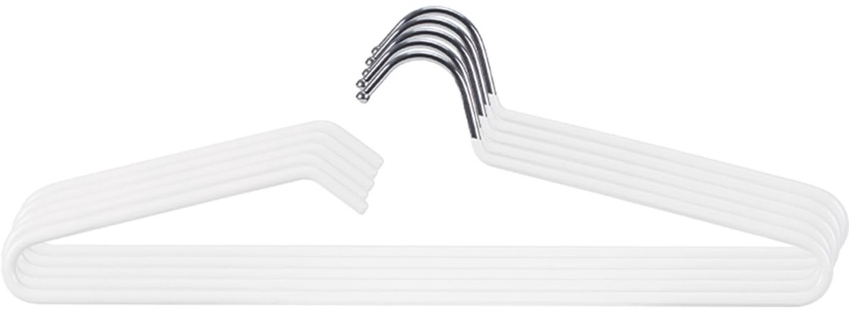 Dailygoods - Dailygoody - Kleerhangers - Metalen korte halsjasorganisatoren - Ruimtebesparend - Wit - Antislip kraagbescherming - Geschikt voor T-shirts, jurken, j