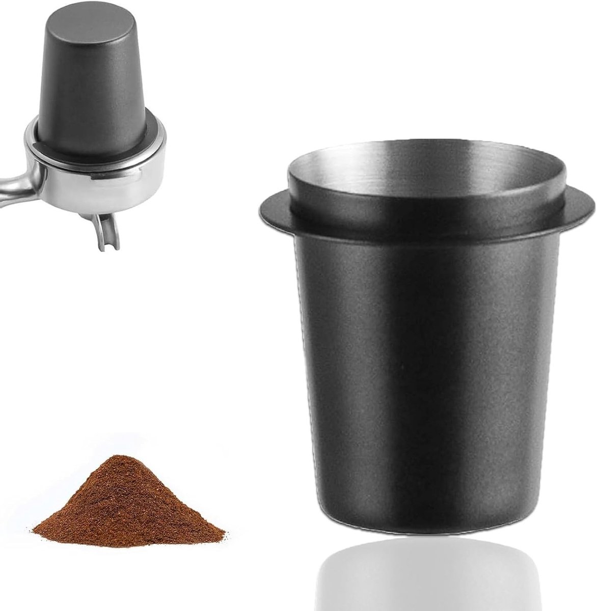 Roestvrijstalen doseerbeker met zeefhouder voor koffie en espresso, ideaal voor poedertoevoer en DIY gereedschap
