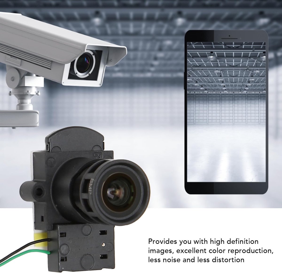 Allecto - 8MP HD-cameralens - Universele Lens - Hoge Resolutie Beveiligingscamera - 104 Graden Groothoek - Full Color Warm Licht - Geschikt voor Be...