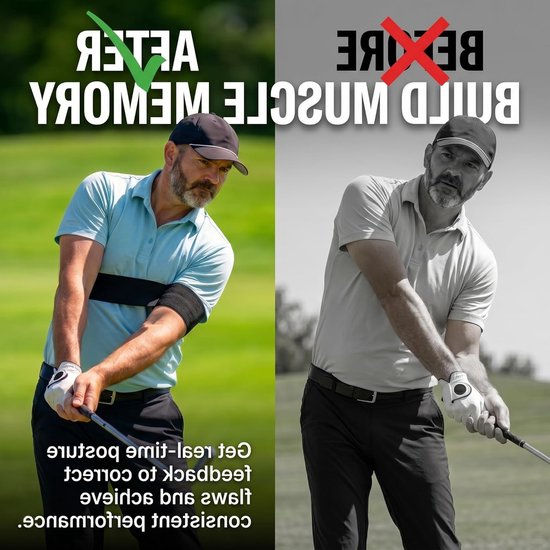 Verstelbare golf swingtrainer voor optimale armcorrectie, indoor en outdoor golftraining, elastische trainingshulp voor betere slagen — afbeelding 4