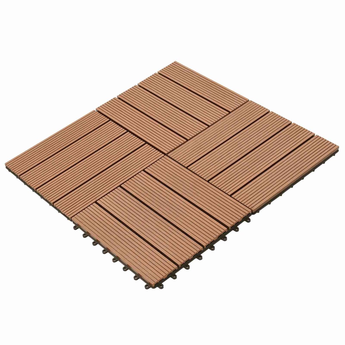 vidaXL - Terras - Tegel - 22 - pcs - Bruin - 30 - x - 30 - cm - WPC