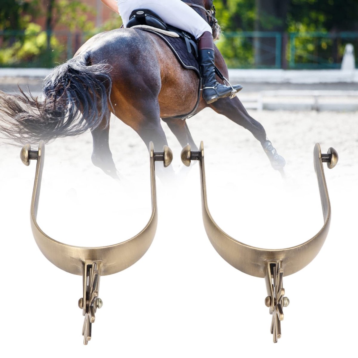 EIMSOAH 2PCS Vintage Carved Cowboy Tracks voor Equestrian Competitie