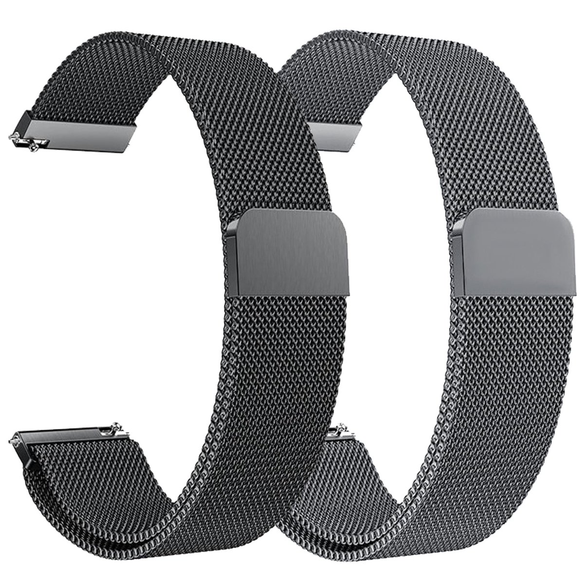 NTHProducts - 20mm Horlogeband - Horlogestraps voor Smartwatch - Duurzaam en Verstelbaar - Zwart en Donkergrijs - Quick Release - Geschikt voor Mannen ...