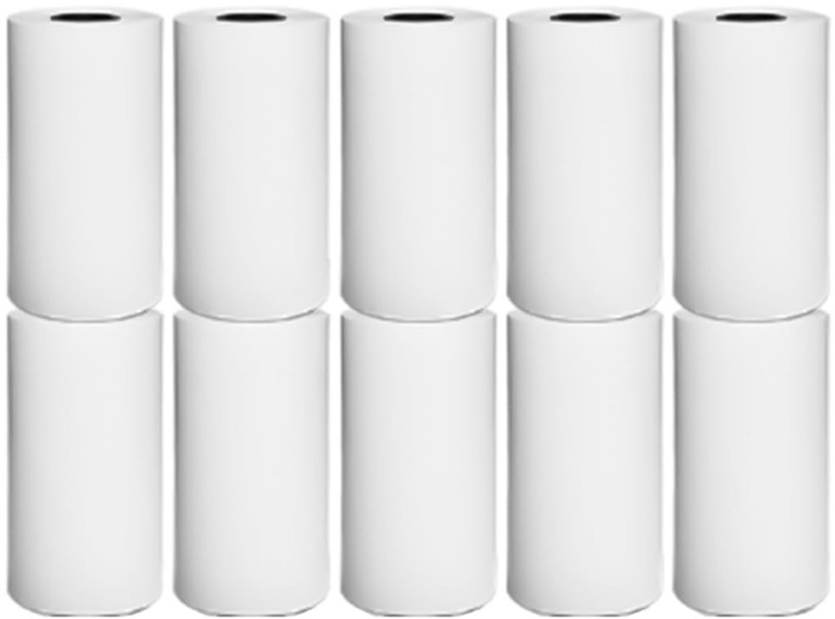 Allecto - Thermisch Printpapier - Mini Foto Printer - 10 Rollen - Wit - Printpapier voor fotografie - Geschikt voor compact formaat - 57x25mm
