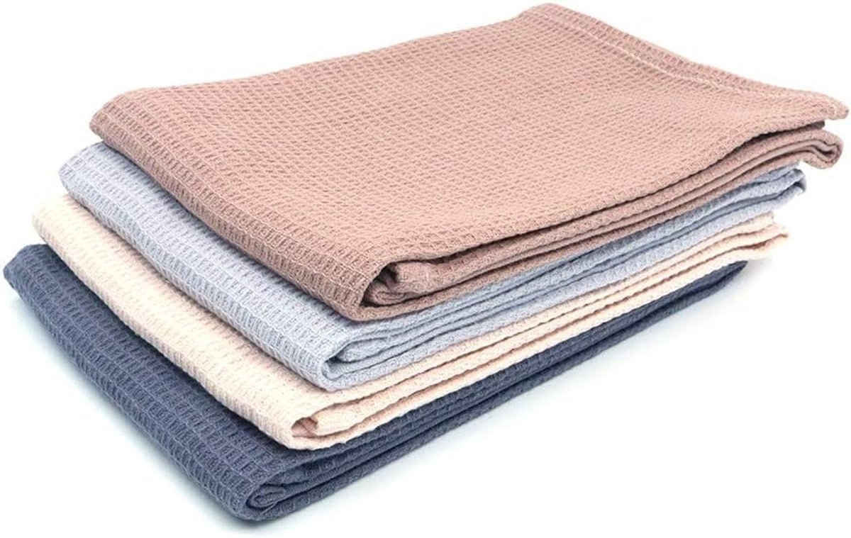 Virtubuy - Keukenhanddoek Set van 4 - Absorberend - 45 x 60 cm - Katoen - Multifunctioneel - Geschikt voor Keuken en Badkamer