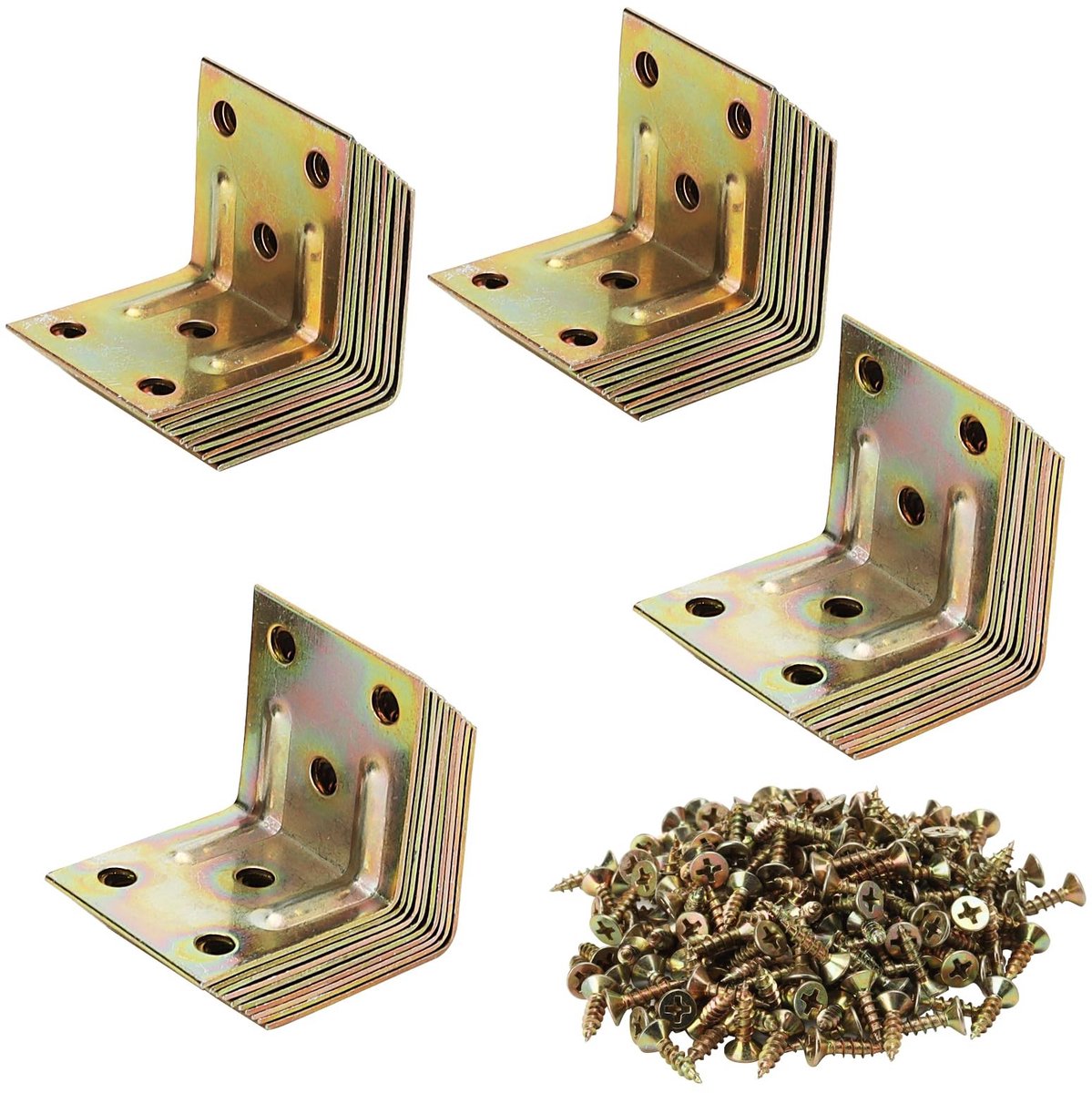 NTHProducts - Hoekbeugels - 40pcs - Stevig en duurzaam - 30x30mm - Voor meubels en kasten - Inclusief schroeven - Geschikt voor diverse toepassingen