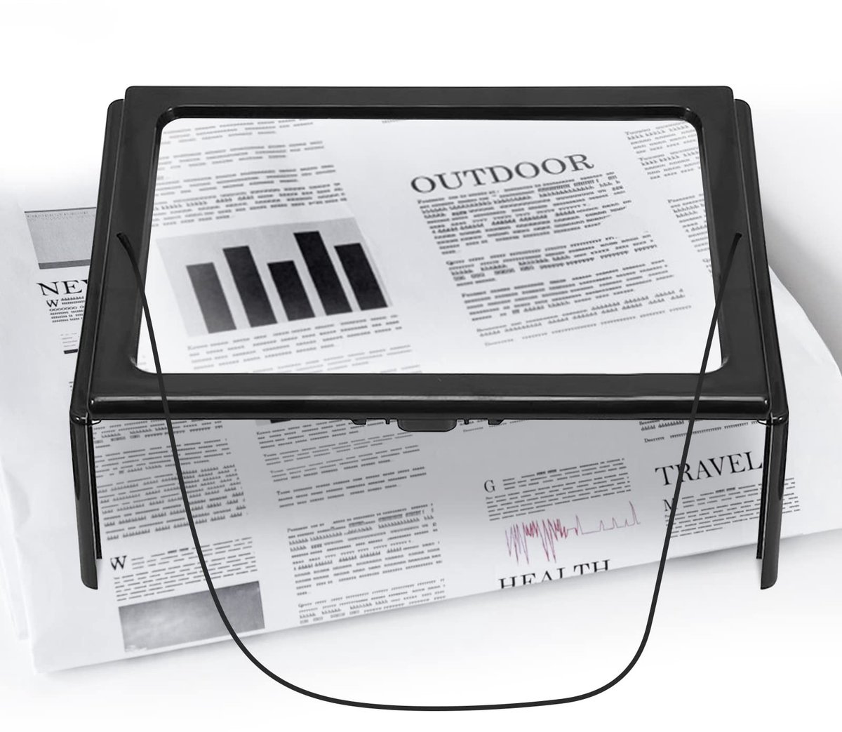 Allecto - LED Vergrootglas - Handsfree Leesmagnifier - A4 Formaat - Ideaal voor Senioren - Met LED Licht - Perfect voor Hobby's
