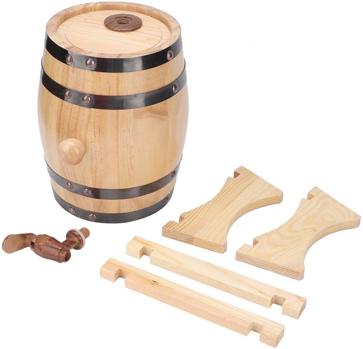 Allecto - Wijnvat - Mini hout - 1.5L - Natuurlijke materialen - Geschikt voor wijnliefhebbers - Log kleur