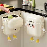 Huishoudelijke Prachtige Grote Afvoeremmer voor aan de Muur, Keuken Badkamer, Smalle Opening, Waterdichte Prullenbak met Deksel