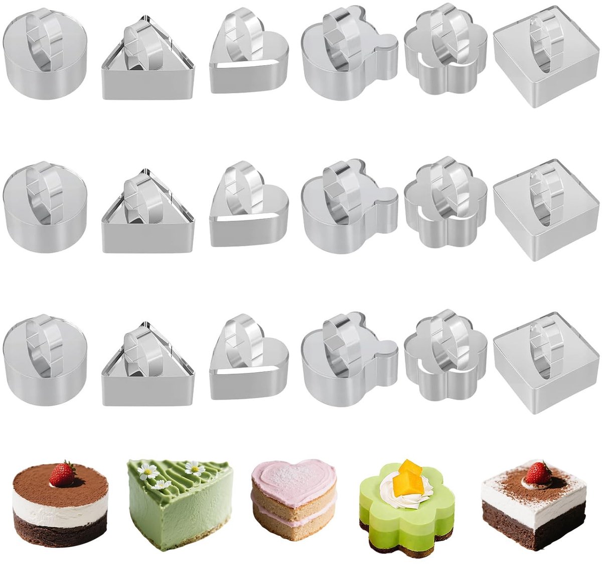 MTTProducts - Baking Rings Set - 18 Stuks - Perfect voor Mousse en Taarten - Ideaal voor Desserts - Duurzaam en Roestvrij - Geschikt voor Thuisgebruik