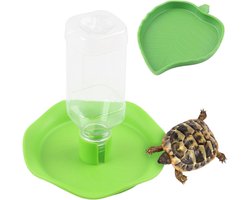 Automatische Waterdispenser en Voerkom Set voor Reptielen, Ideaal voor Schildpadden, Hagedissen en Hamsters, 2 Stuks