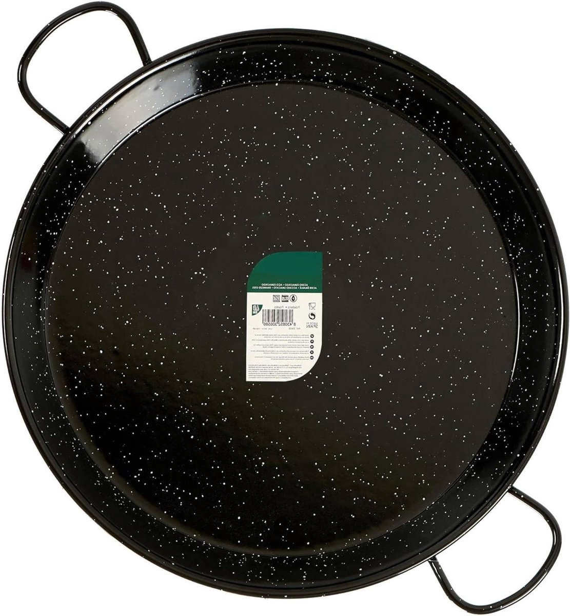 Paella Pan - Kookpan Serveerschaal - Grote Groepen Koken - Geëmailleerd Staal - 70 cm - Zwart
