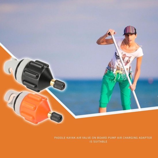 Paddleboard Pompadapter - Luchtventiel Adapter Kajak - Watersport Opblazen - Lekvrije Afdichting - 4 stuks - Zwart — afbeelding 2